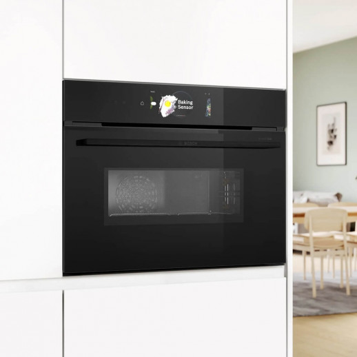 Компактный духовой шкаф с СВЧ Bosch CMG978NB1