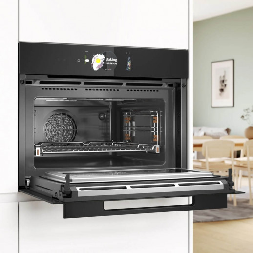 Компактный духовой шкаф с СВЧ Bosch CMG978NB1