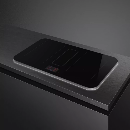 Индукционная варочная панель с вытяжкой SMEG HHSL7845X